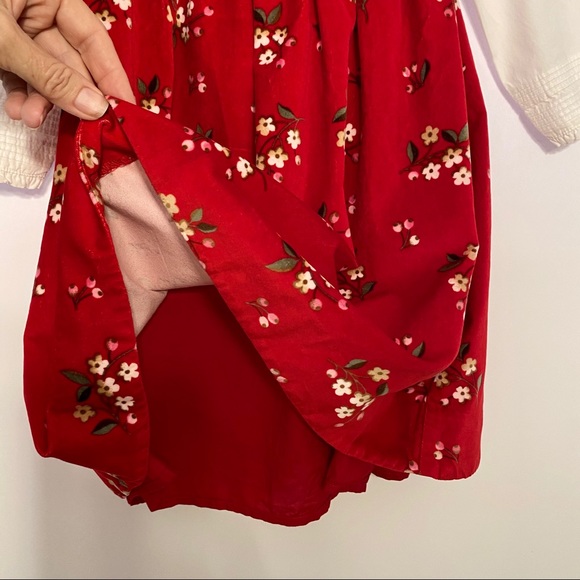 Vintage Gap Kids Velvet Floral Dress w/ Blouse 4T Peter Pan Collar Holiday - Picture 9 of 11
